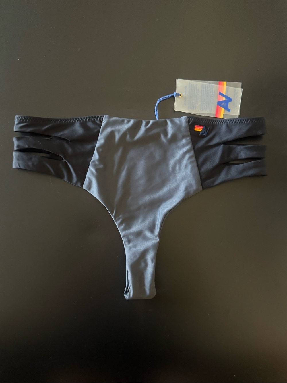 Aviator Nation- High Waisted Side Cut Out/ Cheeky Bikini Bottom